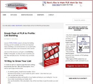 PLR to Profits - List Building